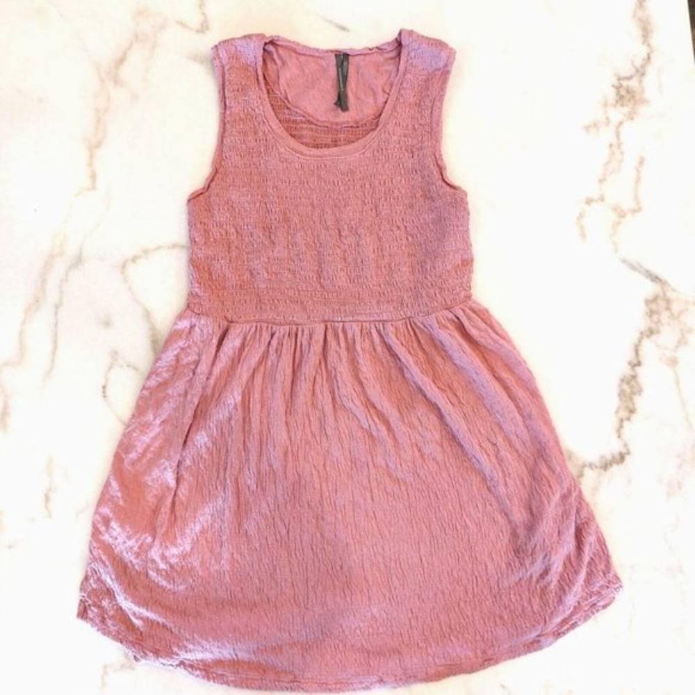 Anthropologie Tunic Tank Top Pink‎ Smocked Riley Sleeveless Size XS